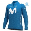 Set Fietsshirt Lange Mouw + Lange Koersbroek 2020 Movistar Team N001 Winter Thermal Fleece